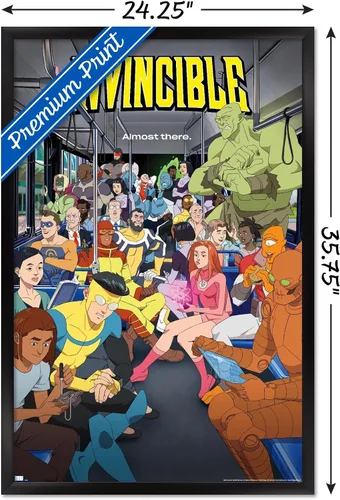 Vista 3 de [Usado] Invincible: Season 2 - Póster de pared de una hoja de autobús, 34 pulgadas de largo x 22.4 pulgadas de ancho, versión enmarcada en negro