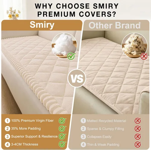 Vista 4 de Smiry Couch Cover for Dogs, Non Slip Washable Pet Sofa Protector for Large Dogs, Cats, Fuzzy Plush Sofa Covers Backrest & Armrest, Against Fur, Dirt