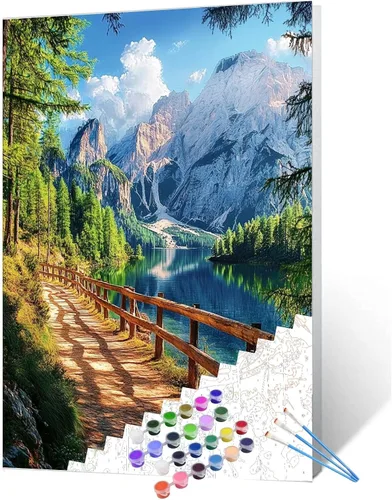 Vista 8 de Tucocoo Pintura enmarcada de árbol en forma de corazón por números para adultos principiantes, campo de rosas rojas al atardecer, kit de pintura