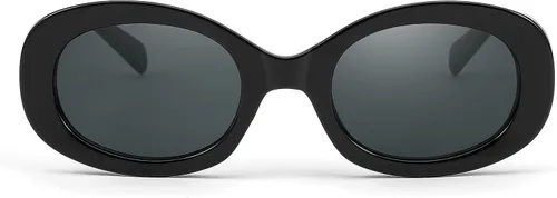 Vista 3 de FEISEDY Gafas de sol retro ovaladas estilo vintage de los años 90, gruesas, redondas, B2312, 52 mm