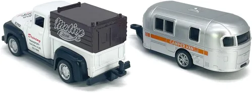 Vista 7 de VIIGER Camión Pickup Remolcador de Tráiler Juguete Cámper RV Autocaravana Juguetes para Niños Modelo de Auto de Metal Fundido a Presión