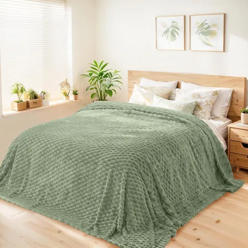 Vista 38 de Vessia - Manta de forro polar de franela (50x70 pulgadas), manta 3D de jacquard negra, esponjosa y cálida para sofá, sillón, cama, silla, 300GSM