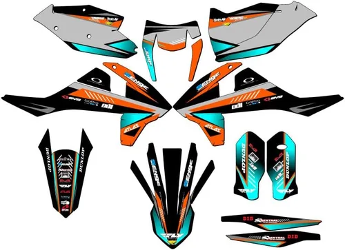 Vista 9 de Kit de base gráfica EXC Surge Black Senge 2017-2018 compatible con KTM