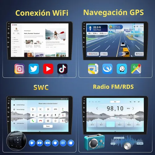 Vista 6 de [Roinvou] Qualcomm 8 Core 4+64G 9" Radio de coche para Toyota Camry 2007-2011