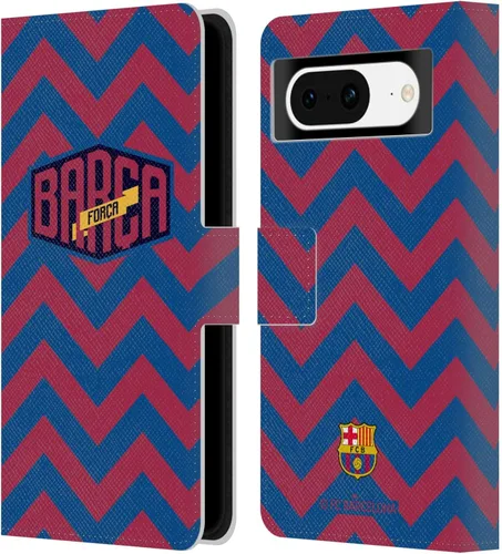 Vista 10 de Head Case Designs Funda con licencia oficial del FC Barcelona con logotipo y patrón de Forca Barca de piel tipo cartera compatible con Google Pixel 8