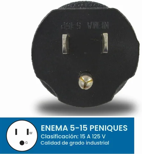 Vista 3 de Conntek 30129 Adaptador de enchufe de 15A a 15/20A, negro