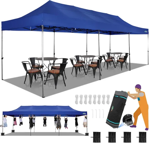 Vista 29 de COBIZI Tienda de campaña desplegable de 6.6 x 6.6 pies, toldo resistente, fácil de instalar, impermeable, para exteriores, fiestas, playa, jardín