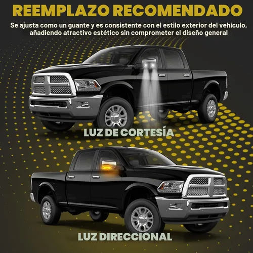 Vista 2 de Bombilla LED para espejo lateral, bombilla de señal de giro, cubierta de lente para Dodge Ram 1500 2009-2011 2012 2013 2014 2015 2016 2017 2018 Ram