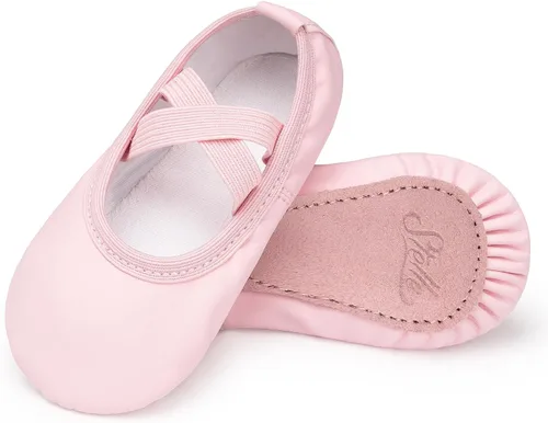 Vista 9 de Stelle Ballet Shoes for Girls Boys Close-Fit PU Professional Dance Slippers for Toddler/Little Kid/Big Kid