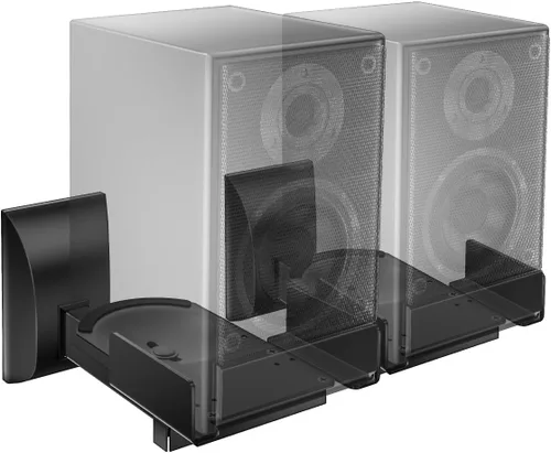 Vista 9 de WALI Soporte de altavoz de sonido envolvente pequeño con ángulo de Negro