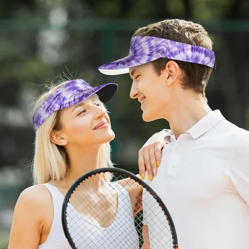 Vista 7 de Sombreros deportivos con visera para el sol, brillantes, teñido anudado, gorra vacía y ajustable, gorra de béisbol para mujeres y hombres