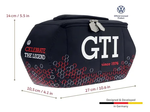 Vista 3 de BRISA VW Collection - Volkswagen Bolsa universal de neopreno para maquillaje, cosméticos, artículos de tocador para farmacia, viaje, en diseño GTI