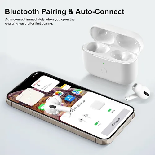 Vista 2 de Funda de carga inalámbrica compatible con AirPod Pro de 1ª y 2ª generación con carga USB-C, repuesto de funda de cargador Air Pod Pro 2 1 con botón