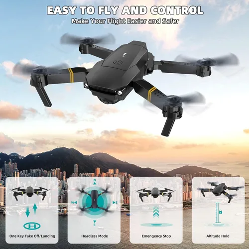 Vista 3 de Drones con cámara para adultos 4K 1080P, mini dron con cámara plegable para adultos, retención de altitud, despegue y tierra con una tecla, giro 3D