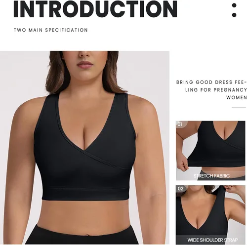 Vista 5 de Bralette cómodo de espalda cruzada para mujer, 5