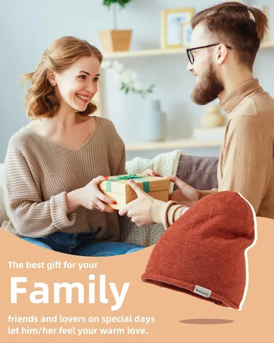 Vista 6 de Hreibewie - Gorro de punto para mujer, gorro de invierno de punto, suave, cálido, unisex, para hombre