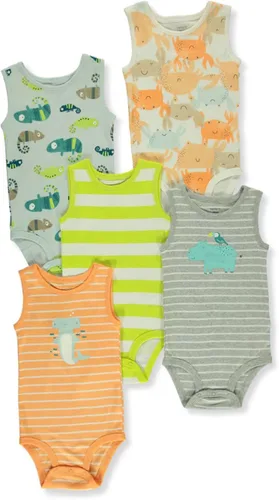 Vista 2 de Carter's Baby Boys - Conjunto de 5 mamelucos de manga corta