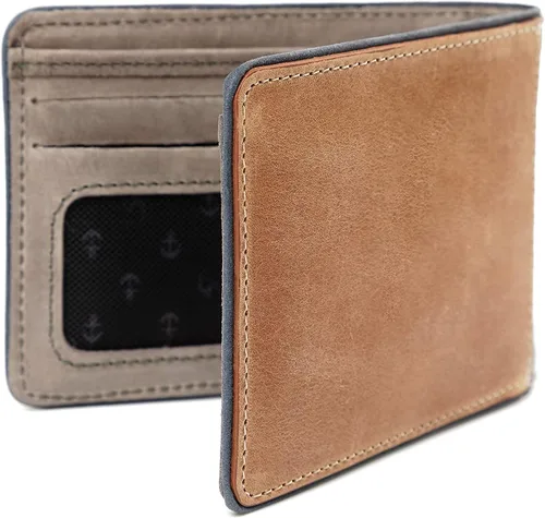 Vista 5 de VELEZ Carteras de cuero genuino para hombre Beige Vintage