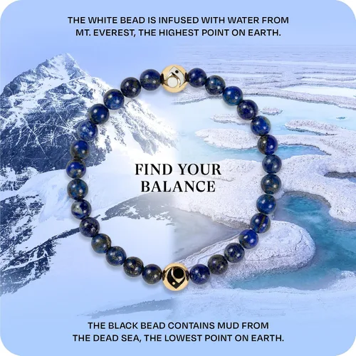 Vista 3 de Lokai Pulsera de cuentas de piedras preciosas para mujeres y hombres, colección de piedra y metal, joyería de cristal y piedras preciosas pulsera