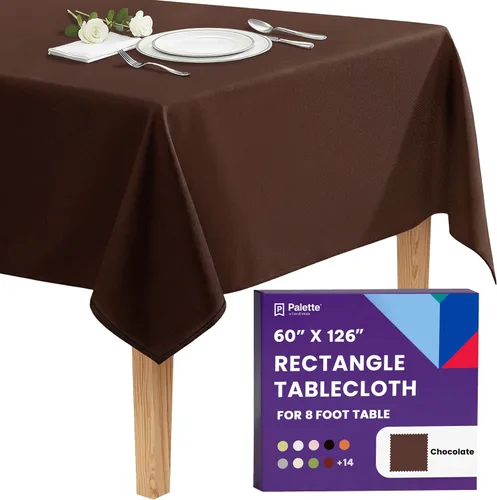 Vista 127 de Gee Di Moda - Mantel rectangular de 60 x 84 pulgadas – Mantel rectangular de poliéster lavable para mesa de 5 pies