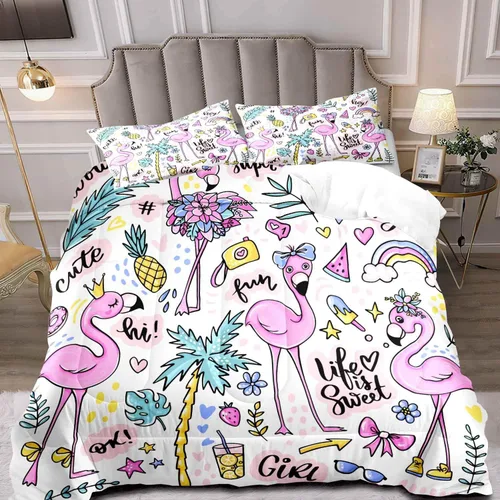 Vista 8 de LUVIVIHOME Juego de edredón divertido de 2 piezas con diseño de gato, tamaño individual, morado, galaxia, azul, olas oceánicas, arco iris, lindo
