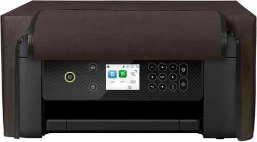 Vista 8 de kwmobile Dust Cover Compatible with Epson Expression Home XP-3200 / XP-4200 / XP-4205 - Printer Case - Fabric Protector Cover - Chocolate