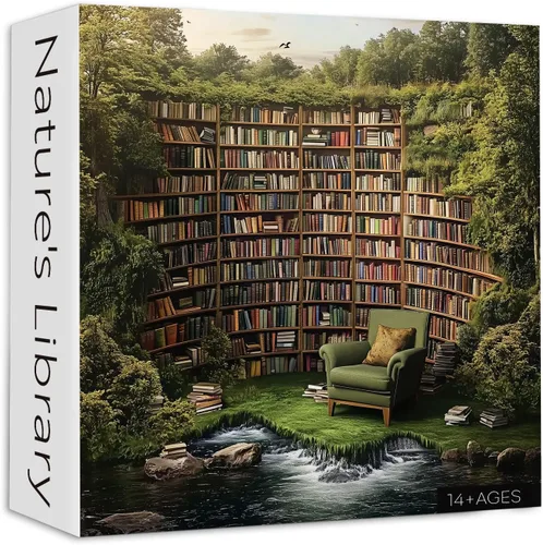 Vista 9 de PICKFORU Rompecabezas de Libro 1000 Piezas, Rompecabezas de Flores de Primavera para Adultos de Librería, Rompecabezas de Estantería en Flor como