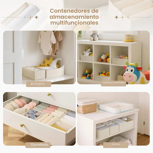 Vista 5 de Criusia Organizador de cajones de ropa, paquete de 14 organizadores de aparador para ropa de bebé, ropa interior, calcetines- organizadores