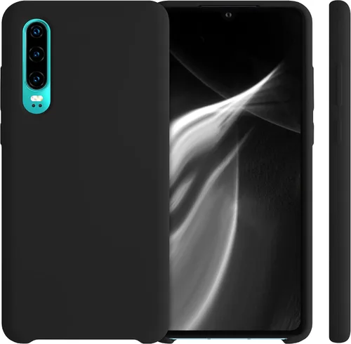 Vista 5 de kwmobile Funda compatible con Huawei P30 - Funda de silicona TPU con acabado suave - Negro
