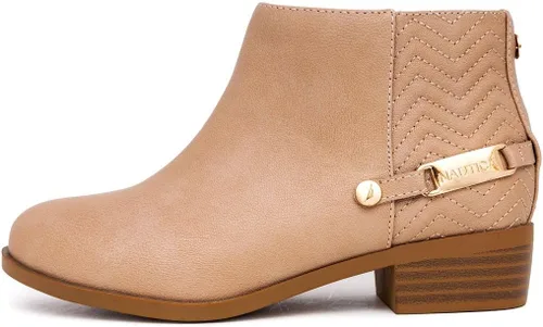 Vista 2 de Nautica Kids Girls Ankle Bootie With Side Buckle and Zipper, Dress Boot -For Youth & Toddler (ToddlerLittleBig Kids)