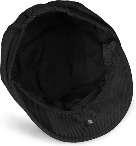 Vista 4 de Clakllie Gorra clásica de algodón con 8 paneles de Newsboy Gatsby, gorra plana de sarga vintage con diseño de peaky blinders, boina