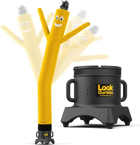 Vista 21 de LookOurWay Air Dancers - Hombre inflable de baile alocado de 7 pies de altura con soplador Sky Dancer - Hombre bailando publicitario inflable negro