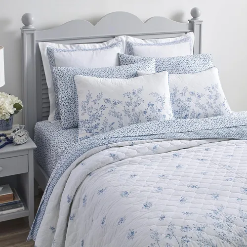 Vista 11 de Laura Ashley Home - Juego de edredón individual, ropa de cama de algodón reversible con funda a juego, decoración del hogar prelavada para mayor