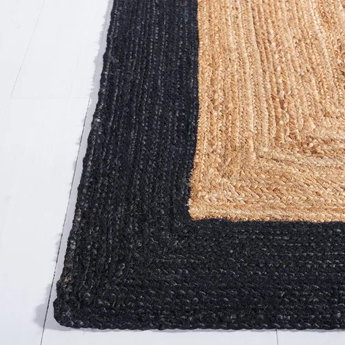 Vista 3 de SAFAVIEH Natural Fiber Collection NFB852Z - Alfombra de pasillo de 2 pies 3 pulgadas x 8 pies, natural y negro, hecha a mano de tejido plano