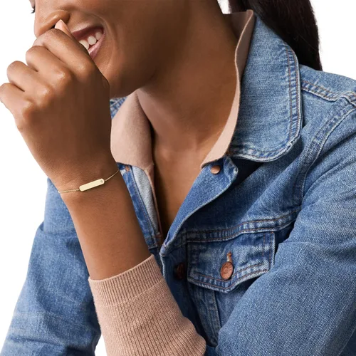 Vista 4 de Fossil Pulsera de regalo personalizada grabable de acero inoxidable para mujer