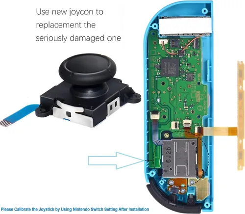 Vista 7 de Joycon Joystick de repuesto 3D para Joycon, kit de reparación izquierdoderecho para Nintendo Switch Joycon Controller Joycon y consola Switch Lite