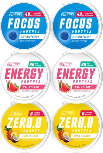 Vista 7 de Bolsas de energía Grinds - Bolsas de cafeína natural - Contiene vitaminas B, sin azúcar y 0 calorías - 80 mg de cafeína en cada bolsa - Genciana