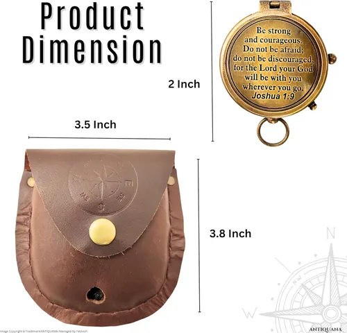 Vista 2 de Brass Compass - God My Lord Guide Me - Uplifting Baptism Gift, Graduation Gift, Birthday, Confirmation Gift for Men Women Boys Girls Teenage Kids Be
