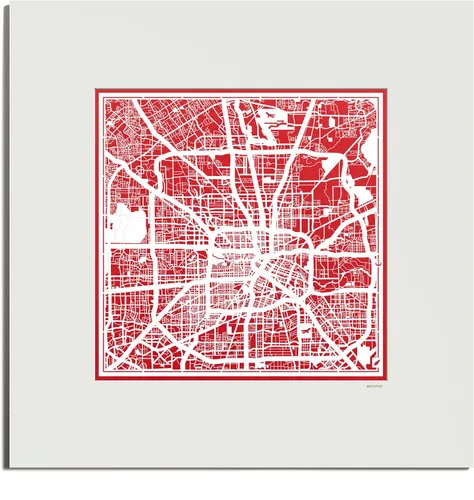 Vista 192 de O3 Design Studio San Diego, CA Paper Cut Map Matted Grey 20x20 in Paper Art