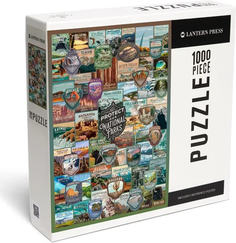 Vista 2 de Lantern Press Rompecabezas de Parques Nacionales, todos los 63 parques