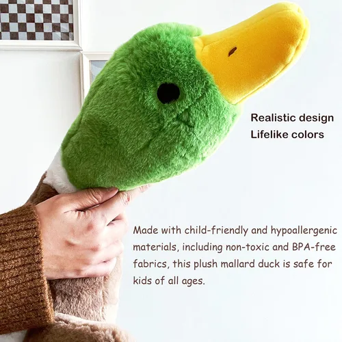 Vista 4 de Peluche de Pato Real Tanha, Animales de Peluche de Pato, Juguetes de Peluche de Pato Real para Bebé (75cm / 30 pulgadas)