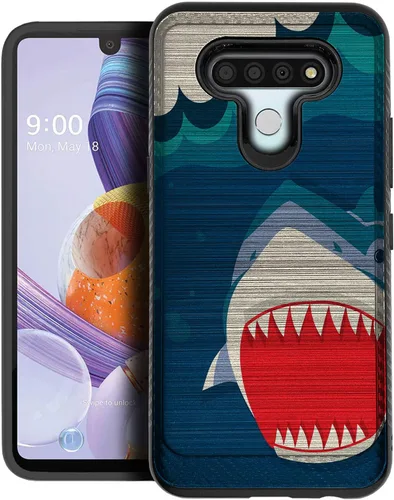 Vista 18 de CasesOnDeck - Carcasa compatible con LG K51 / LG Reflect/LG Q51 [armadura cepillada] resistente protección negro mate (ancla)
