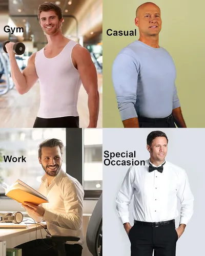 Vista 6 de Insta Slim musculosa de compresión muscular (Int) para hombre