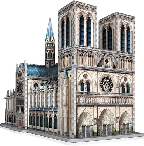 Vista 2 de Wrebbit3D Notre-Dame de Paris 3D Puzzle 830 piezas de rompecabezas Colección de castillos y catedrales
