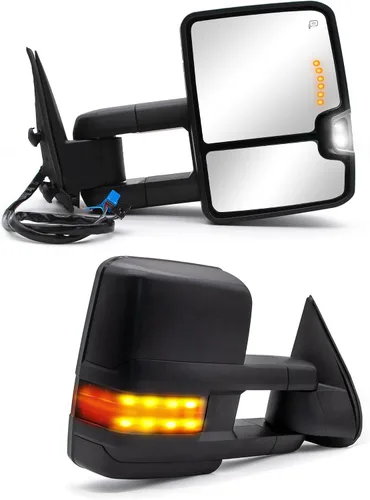 Vista 11 de WLLW Cristal de espejo izquierdo para Chevy GMC Tahoe Silverado Sierra Yukon Avalanche Escalade lado del conductor (superior plano)