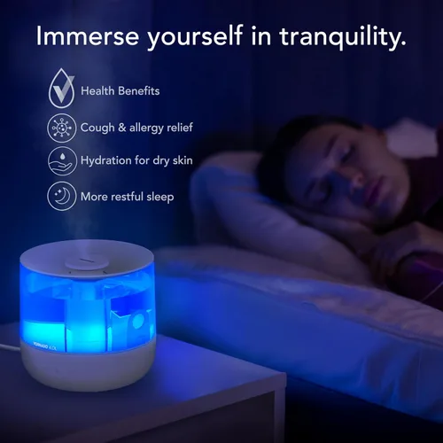 Vista 5 de Vornado MISTIC - Humidificador ultrasónico de 4 habitaciones para toda la habitación, llenado superior, aromaterapia, tanque de 1 galón, 3 ajustes