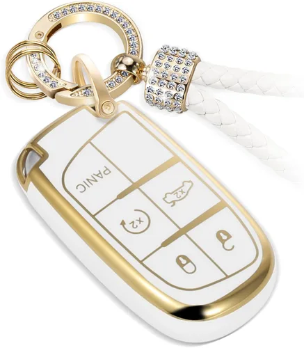 Vista 10 de para llavero de Cadillac con funda de TPU con superficie granulada y cuerda trenzada metálica, funda de llavero mejorada para 2020 en adelante CT4