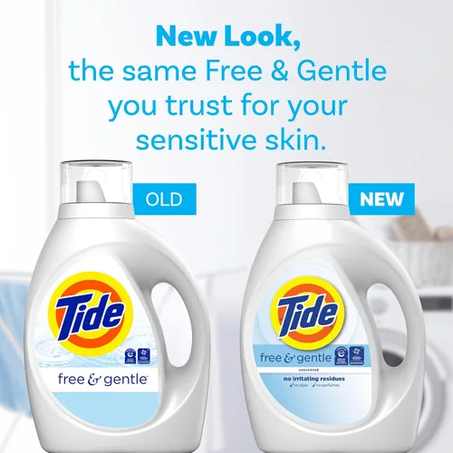 Vista 6 de Tide Free & Gentle - Detergente líquido suave para ropa, 64 cargas