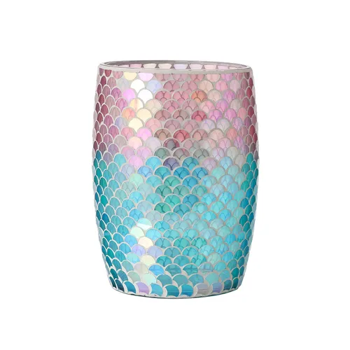 Vista 7 de Papelera decorativa de cerámica para baño (aspecto de mármol negro)
