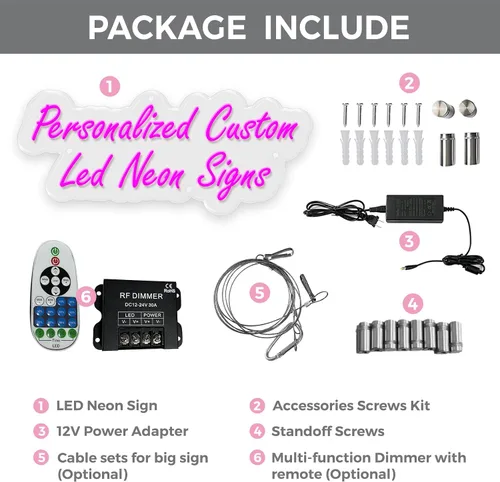 Vista 6 de Letreros de neón personalizados, letreros LED de neón regulables personalizados para cumpleaños familiar, bar, boda, fiesta, luz nocturna y logotipo